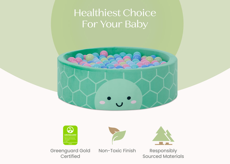 Green (1718) 6-Turtle Soft Ball Pit with 50 Play Balls
