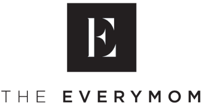 Logo of The Everymom with a black square and letter 'E' on a white background.
