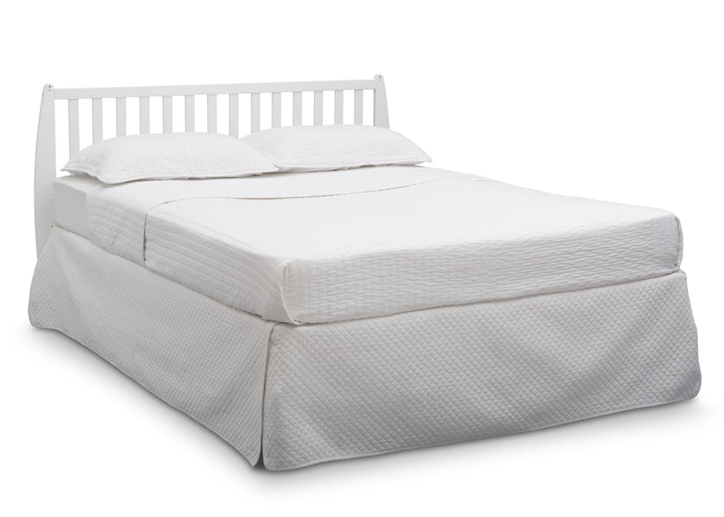 White mattress on a bed with white bedding on a white background 19-Taylor 4-in-1 Convertible Crib