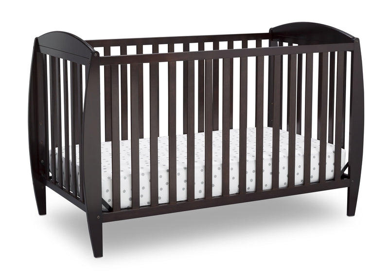 Black crib with white mattress on a white background 11-Taylor 4-in-1 Convertible Crib