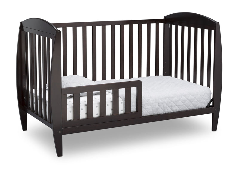 Black crib with white mattress on a white background 12-Taylor 4-in-1 Convertible Crib