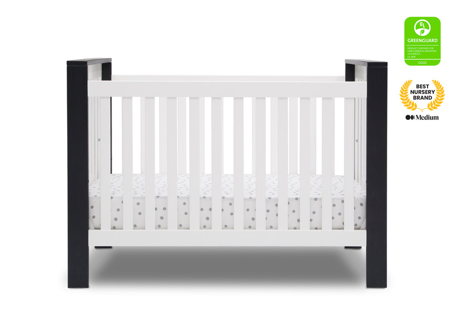 Bianca White with Textured Midnight Grey (181) 2-Miles 4-in-1 Convertible Crib