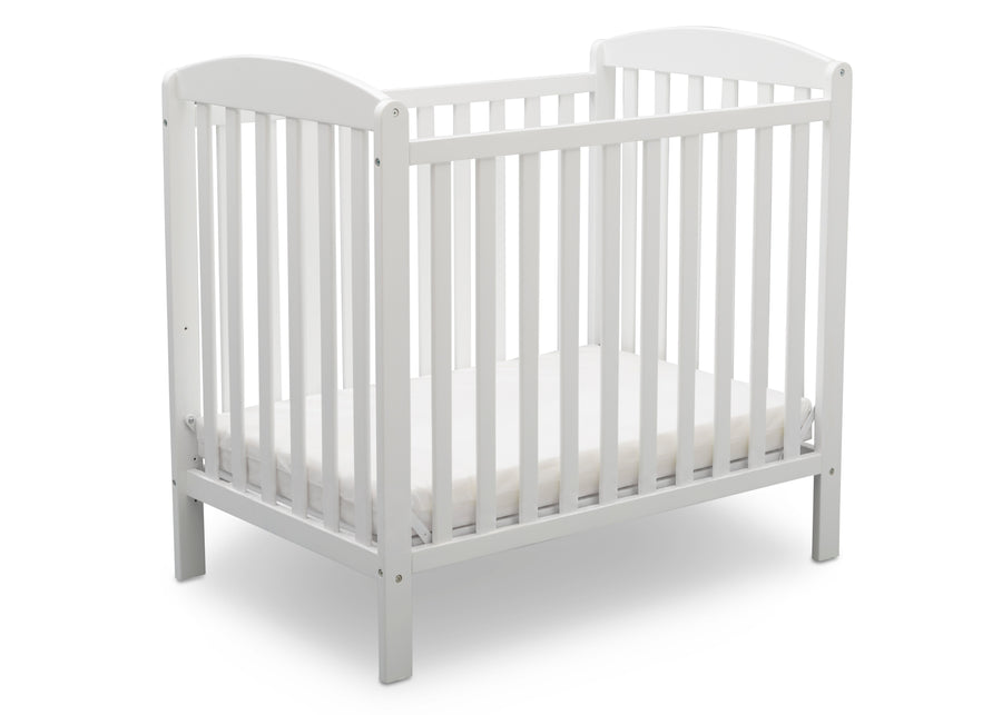 Bianca White (130) 7-Sprout Mini Crib with Mattress