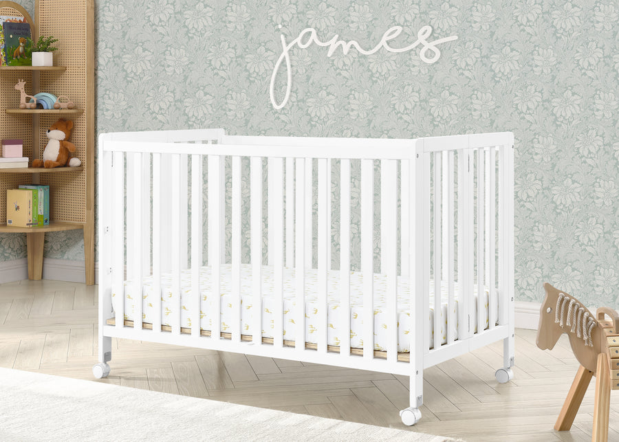 Bianca White (130) 1-Aria Full Size Portable Folding Crib