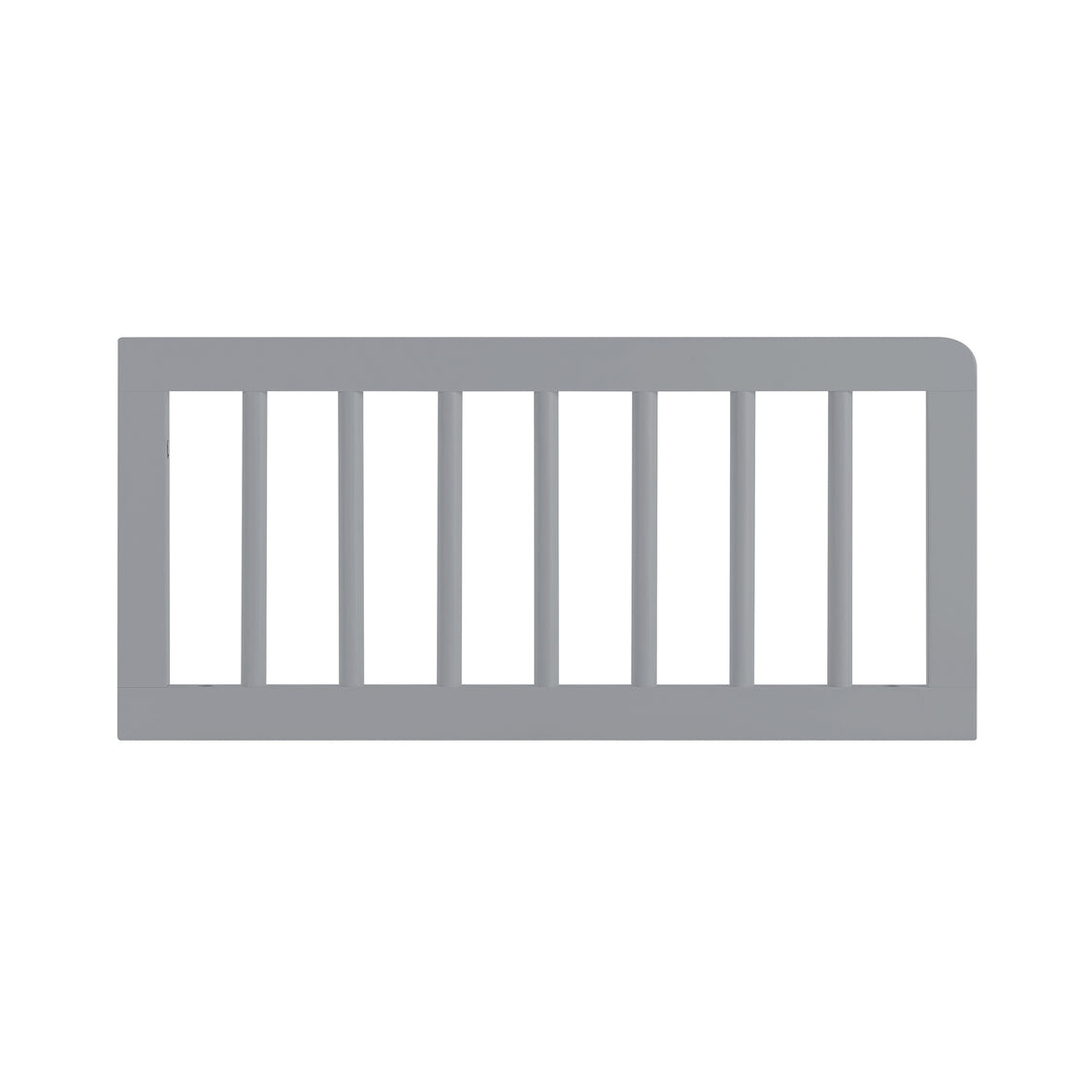 Gray metal guardrail on a white background