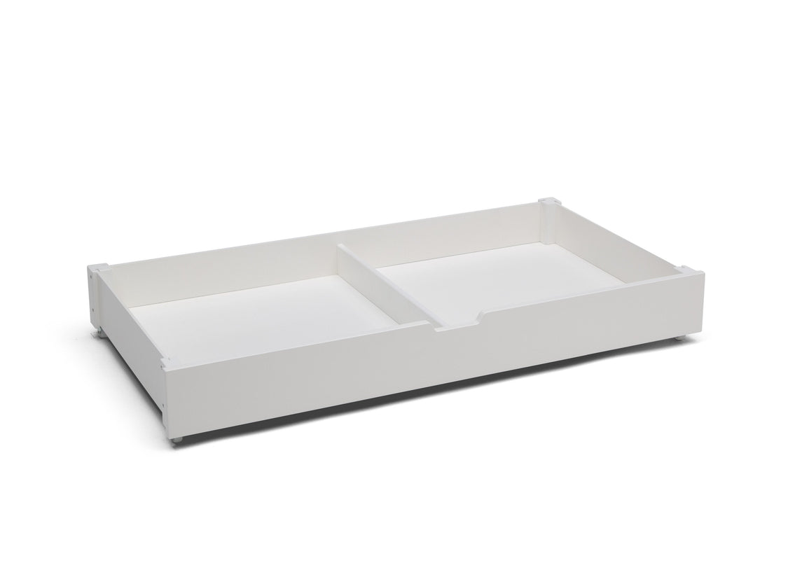 Delta Children Bianca White (130) Under Crib Roll-Out Storage, Right Trundle Silo View