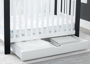 Delta Children Bianca White (130) Under Crib Roll-Out Storage, Hangtag View 15-Under Crib Roll-Out Storage Trundle