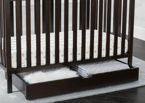 Delta Children Dark Chocolate (207) Under Crib Roll-Out Storage, Hangtag View 18-Under Crib Roll-Out Storage Trundle