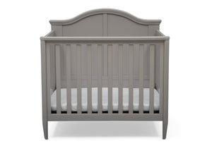 Grey (026) 10-Parker Mini Convertible Baby Crib with Mattress and 2 Sheets