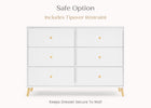 Bianca White with Natural (123) 7-Essex 6 Drawer Dresser with Interlocking Drawers