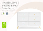 Bianca White with Natural (123) 9-Essex 6 Drawer Dresser with Interlocking Drawers