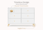 Bianca White with Natural (123) 8-Essex 6 Drawer Dresser with Interlocking Drawers