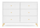 Bianca White with Natural (123) 10-Essex 6 Drawer Dresser with Interlocking Drawers