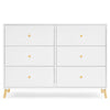 DCB: Bianca White with Natural (123) 15-Essex 6 Drawer Dresser with Interlocking Drawers