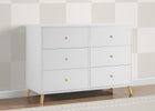 Bianca White with Natural (123) 1-Essex 6 Drawer Dresser with Interlocking Drawers