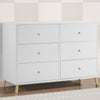 Bianca White with Natural (123) 14-Essex 6 Drawer Dresser with Interlocking Drawers