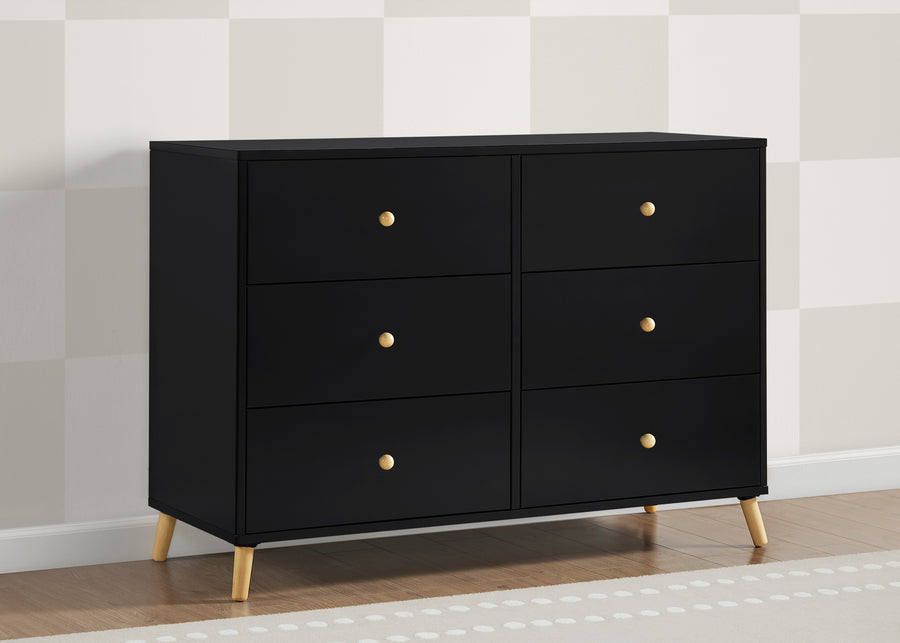 Ebony with Natural (1482) 16-Essex 6 Drawer Dresser with Interlocking Drawers