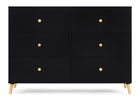 Ebony with Natural (1482) 25-Essex 6 Drawer Dresser with Interlocking Drawers