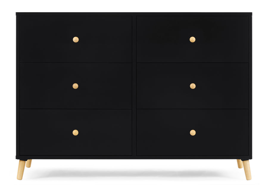 Ebony with Natural (1482) 25-Essex 6 Drawer Dresser with Interlocking Drawers