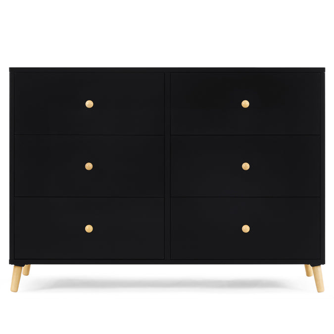 DCB: Ebony with Natural (1482) 30-Essex 6 Drawer Dresser with Interlocking Drawers