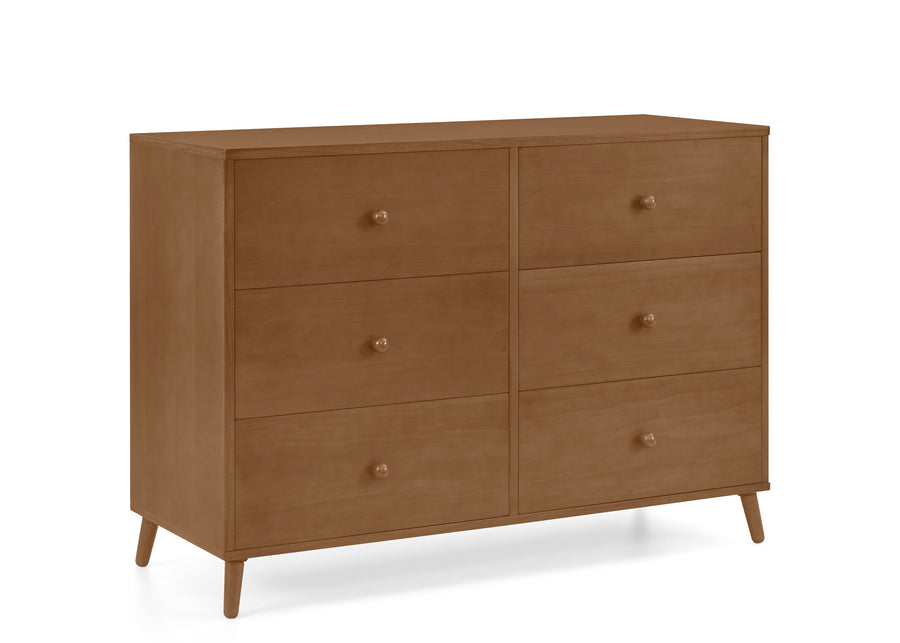 Chestnut (836) 43-Essex 6 Drawer Dresser with Interlocking Drawers