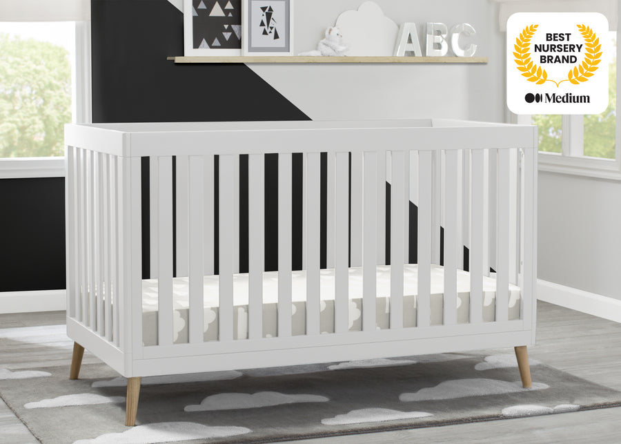 Bianca White with Natural (123) 2-Essex 4-in-1 Convertible Crib