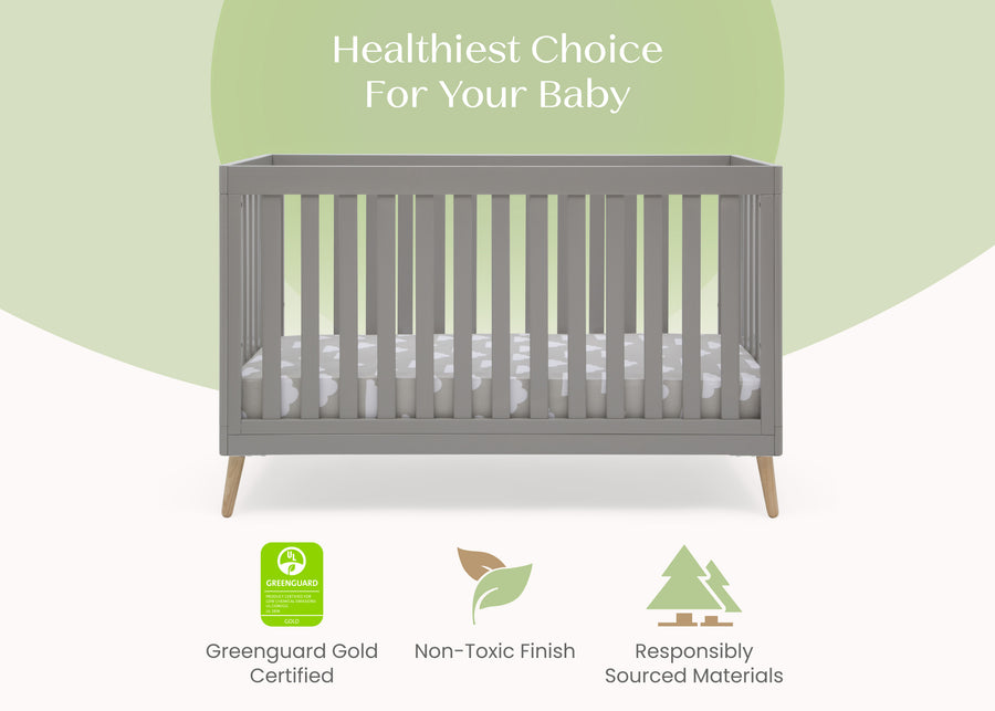 Grey with Natural (1359) 19-Essex 4-in-1 Convertible Crib