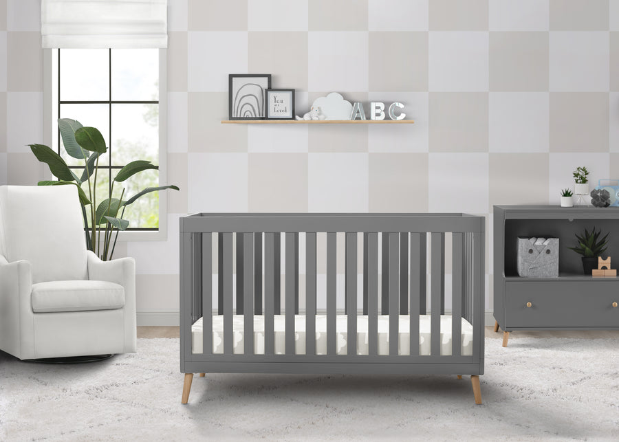 Grey with Natural (1359) 16-Essex 4-in-1 Convertible Crib