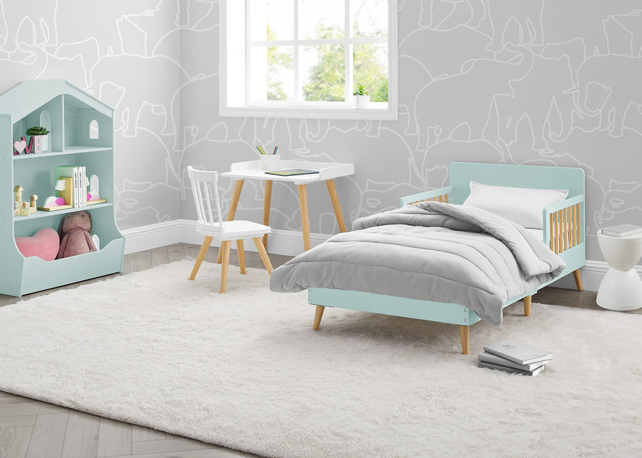 Mint with Natural (374) 1-Logan Wood Toddler Bed