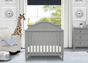 Grey (026) 1-Parker Mini Convertible Baby Crib with Mattress and 2 Sheets