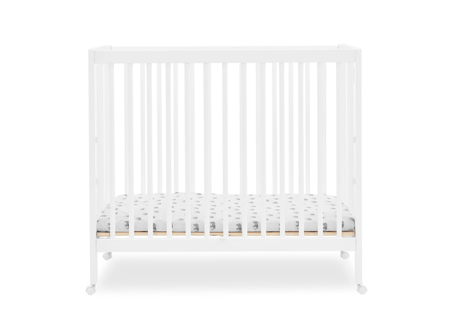 Bianca White (130) 24-Mia Portable Folding Mini Crib with 1.5-Inch Mattress