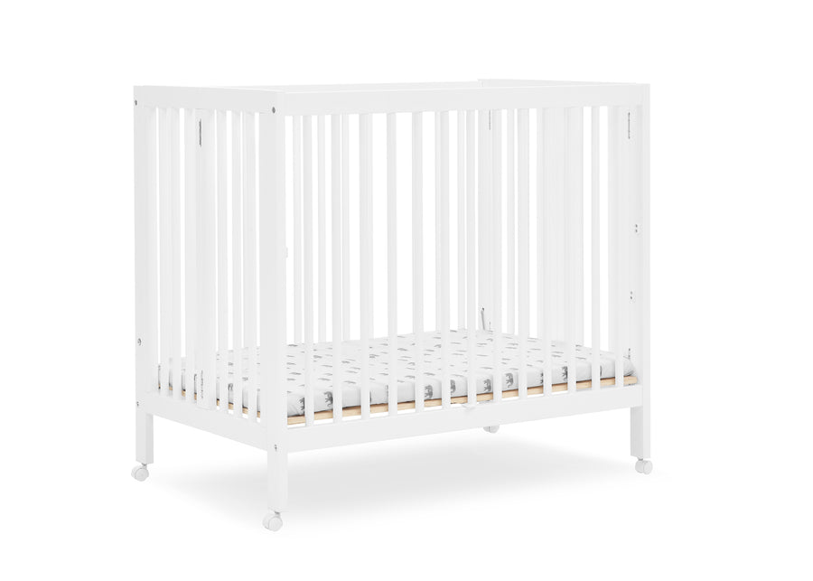 Bianca White (130) 26-Mia Portable Folding Mini Crib with 1.5-Inch Mattress