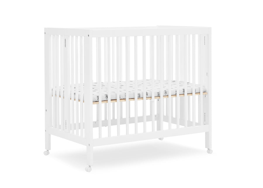 Bianca White (130) 29-Mia Portable Folding Mini Crib with 1.5-Inch Mattress