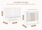 Bianca White (130) 19-Mia Portable Folding Mini Crib with 1.5-Inch Mattress
