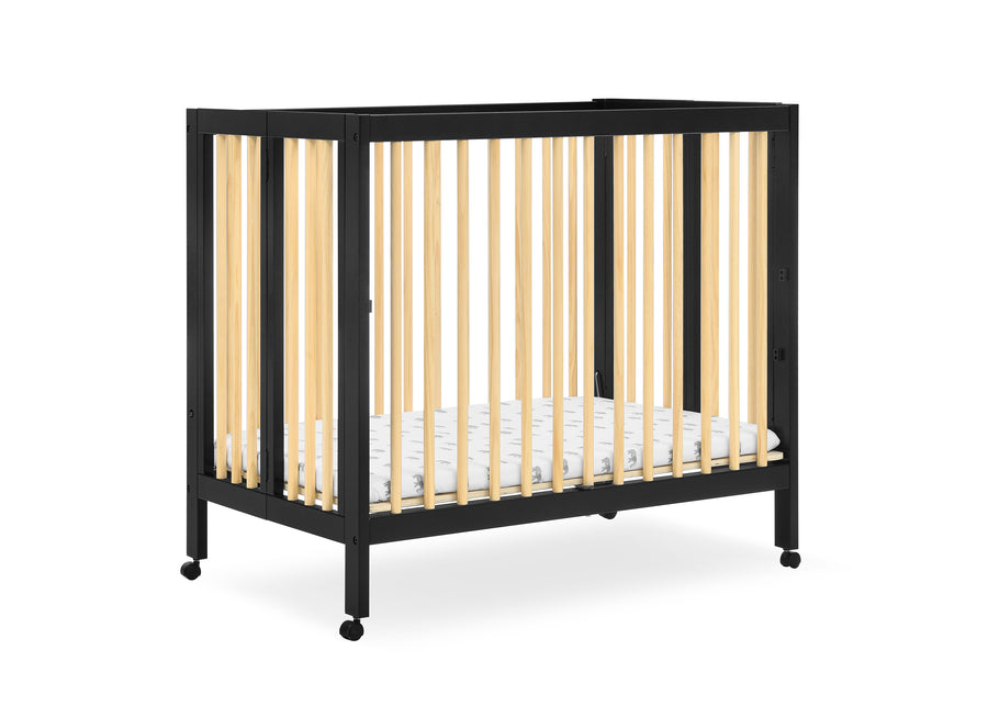 Ebony with Natural (1482) 43-Mia Portable Folding Mini Crib with 1.5-Inch Mattress