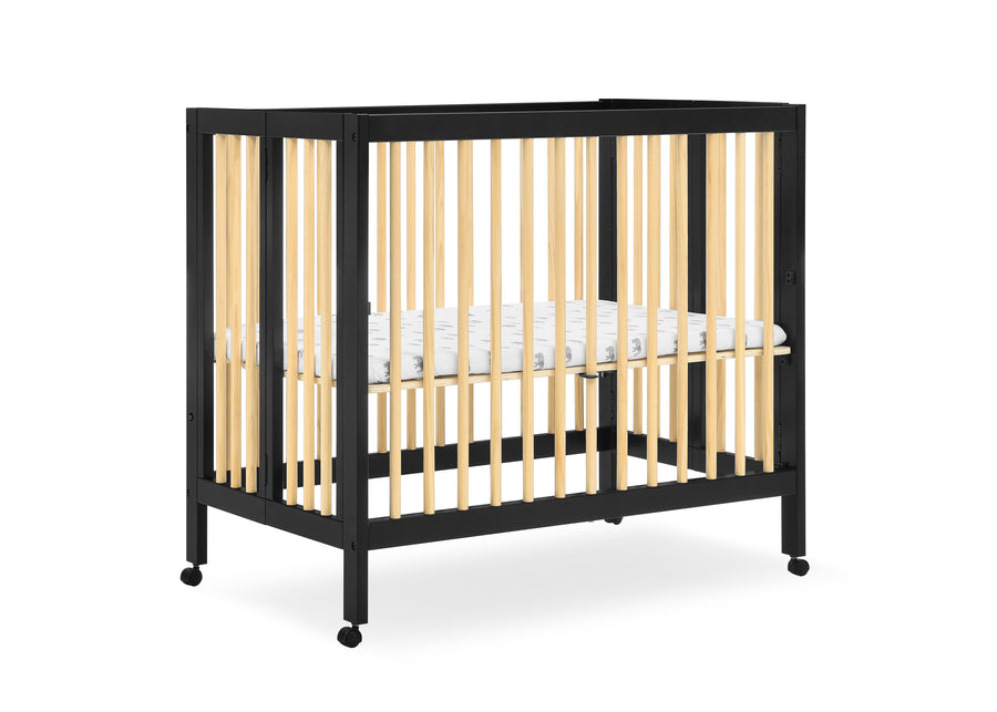 Ebony with Natural (1482) 46-Mia Portable Folding Mini Crib with 1.5-Inch Mattress