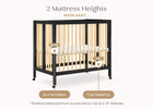 Ebony with Natural (1482) 37-Mia Portable Folding Mini Crib with 1.5-Inch Mattress