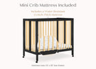 Ebony with Natural (1482) 38-Mia Portable Folding Mini Crib with 1.5-Inch Mattress