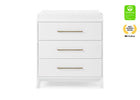Bianca White (130) 2-Spencer 3 Drawer Dresser with Changing Top and Interlocking Drawers