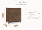 Teak Brown (1526) 32-Spencer 3 Drawer Dresser with Changing Top and Interlocking Drawers