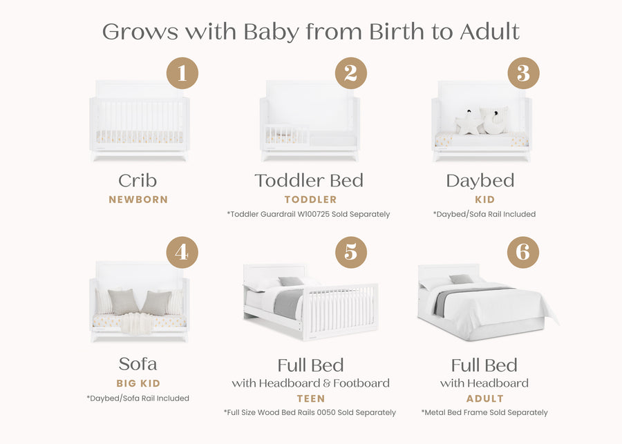 Bianca White (130) 3-Spencer 6-in-1 Convertible Crib