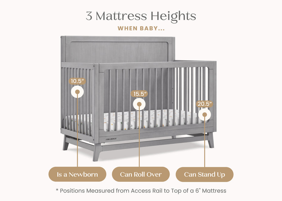 Steel Grey (1446) 27-Spencer 6-in-1 Convertible Crib