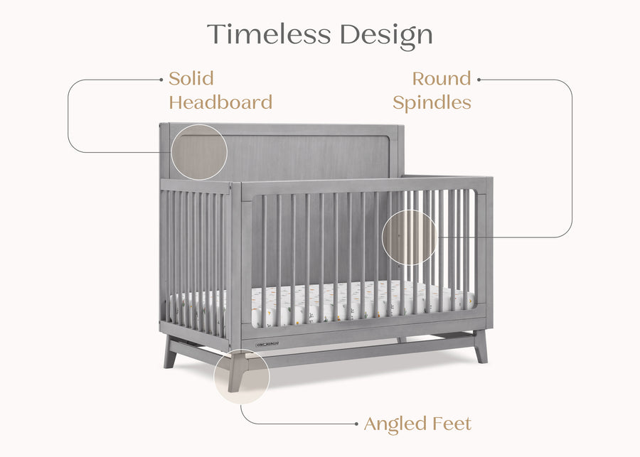Steel Grey (1446) 28-Spencer 6-in-1 Convertible Crib