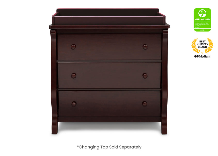 Espresso Cherry (205) 2-Universal 3 Drawer Dresser with Interlocking Drawers