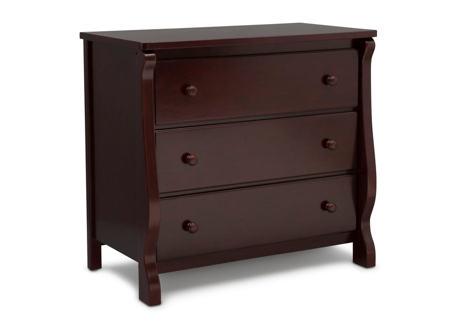 Espresso Cherry (205) 4-Universal 3 Drawer Dresser with Interlocking Drawers