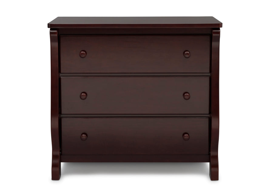 Espresso Cherry (205) 3-Universal 3 Drawer Dresser with Interlocking Drawers