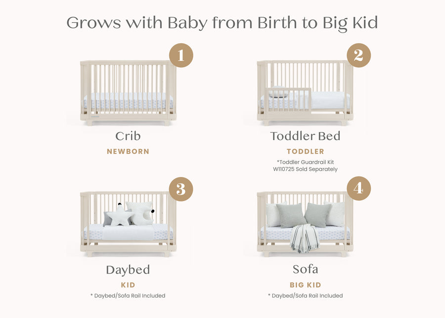 Soft Beige (1560) 50-Nest 4-in-1 Convertible Crib