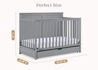 Grey (026) 7-Logan 6-in-1 Convertible Crib with Underdrawer