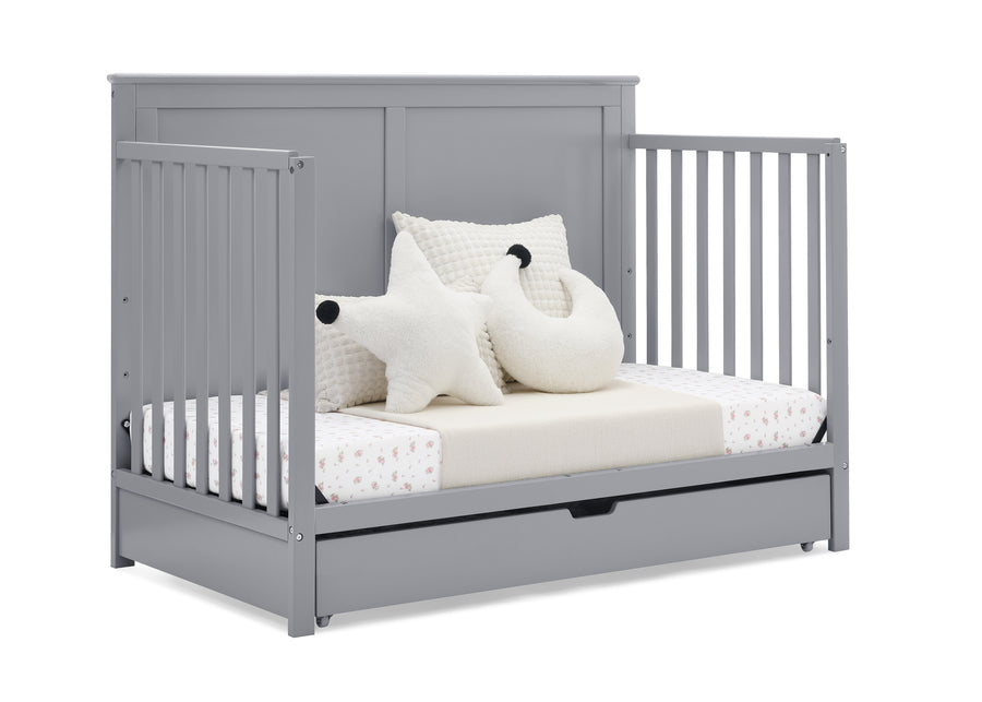 Grey (026) 13-Logan 6-in-1 Convertible Crib with Underdrawer