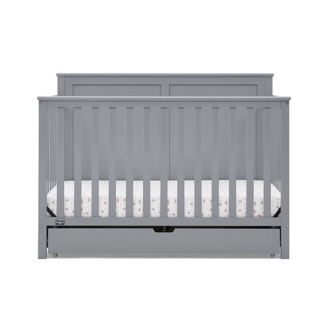 DCB: Grey (026) 18-Logan 6-in-1 Convertible Crib with Underdrawer